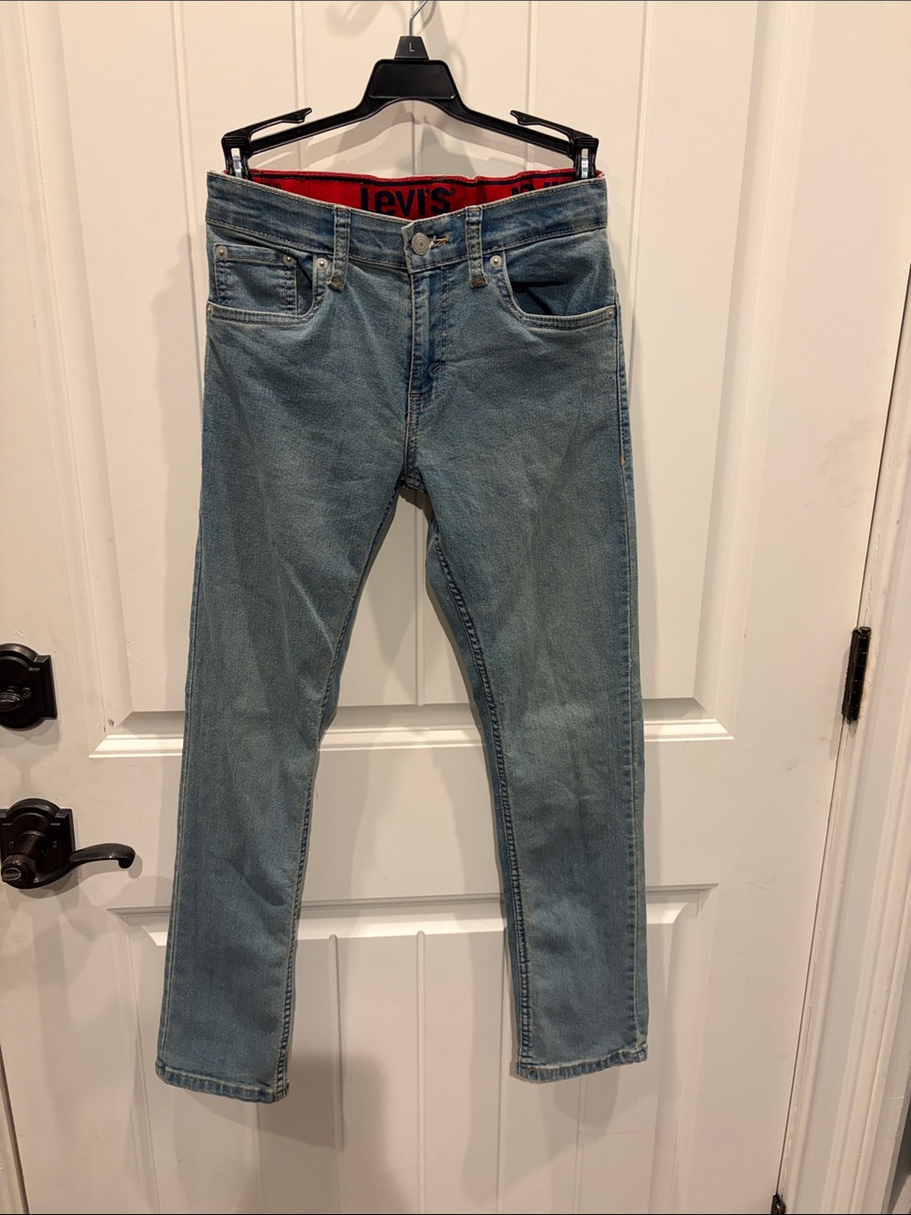 Levi's boy's Light Wash Slim Straight Jeans